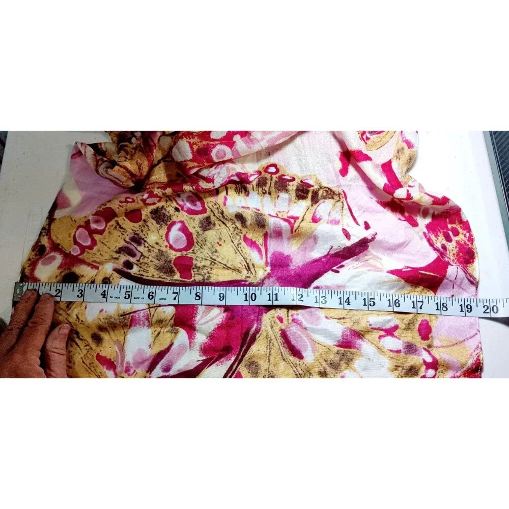 Pink Butterfly Watercolor Scarf by J Francis 70.5